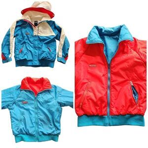 Columbia 90s retro Double layer reversible winter jacket hoodie puffer windbreak